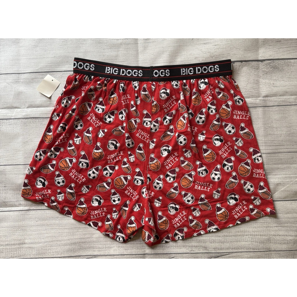 Big Dogs Boxers Men XL Multicolor Christmas Jingle Balls Basketball Football NWT - Picture 7 of 9